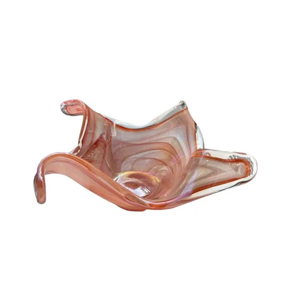 Murano Glass Starfish Dish Made in Italy Beachy Coastal Decor Thick Heavy 12”